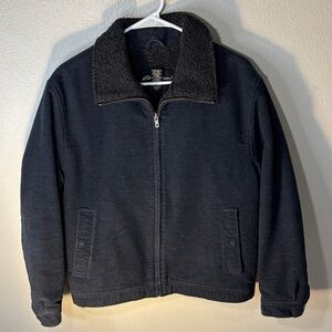 Eddie Bauer Navy Zip-Up Jacket with Sherpa Collar -GB3sku